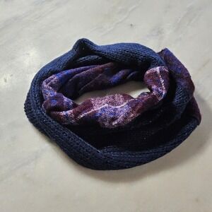 Renee's NYC Accessories Blue‎ Purple Knit Infinity Scarf Acrylic Blend